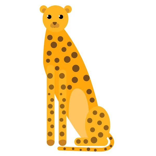 Beyaz Çita düz illüstrasyon — Stok Vektör