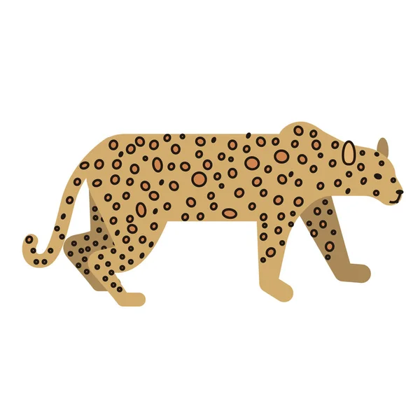 Leopardo plana ilustração em branco —  Vetores de Stock