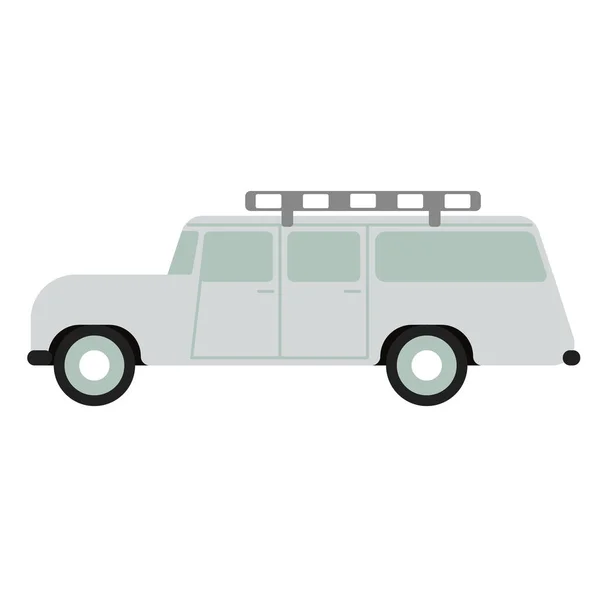 Safari auto platte illustratie op wit — Stockvector