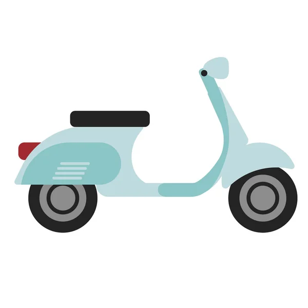 Modrá motocykl plochý ilustrace na bílém — Stockový vektor