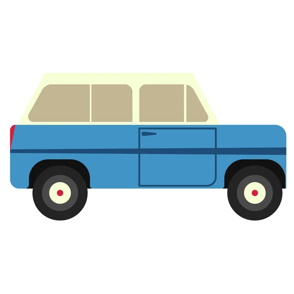 Blue van flat illustration on white — Stock Vector