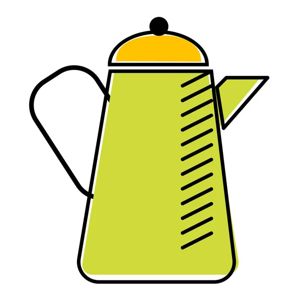 Зелений чайник плоска ілюстрація на білому — стоковий вектор