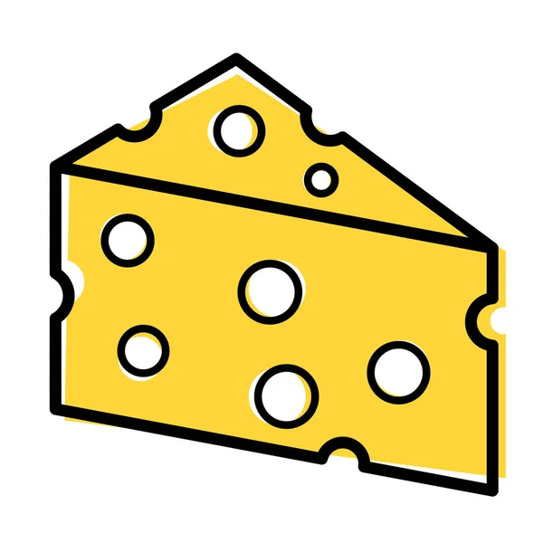 Ilustracja z sera na białym — Wektor stockowy