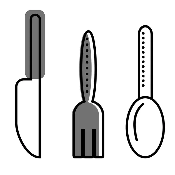 Cutlery flat illustration on white — Stock Vector