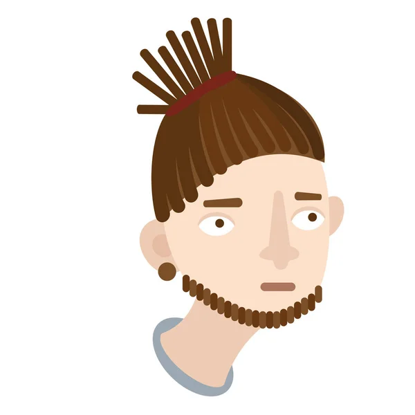 Dreadlocks hombre ilustración plana en blanco — Archivo Imágenes Vectoriales