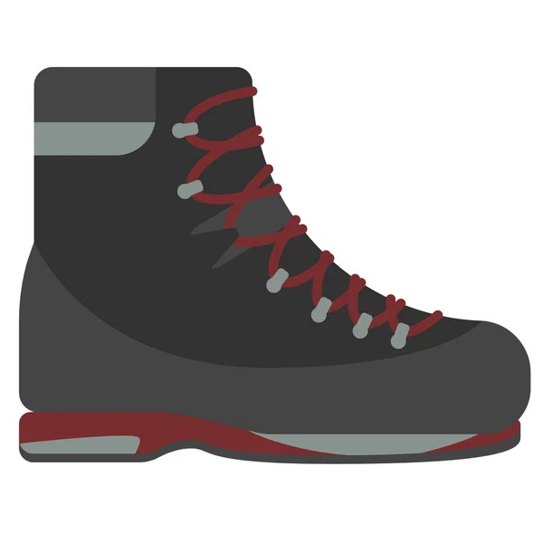 Botas de senderismo ilustración plana en blanco — Vector de stock