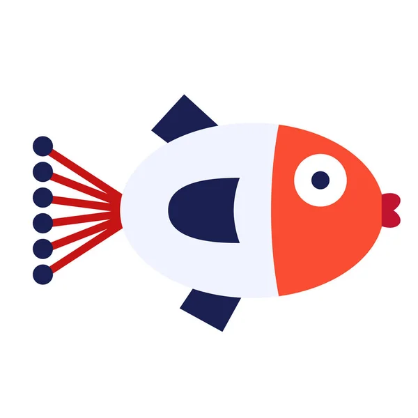 Mignon poisson plat illustration sur blanc — Image vectorielle