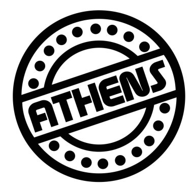 Beyaz üzerinde Atina damgası