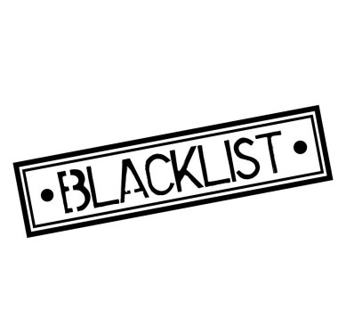 Beyaz üzerinde kara liste damgası