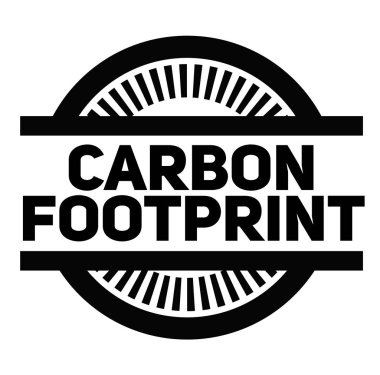 Beyaz üzerinde karbon ayak Izi damgası