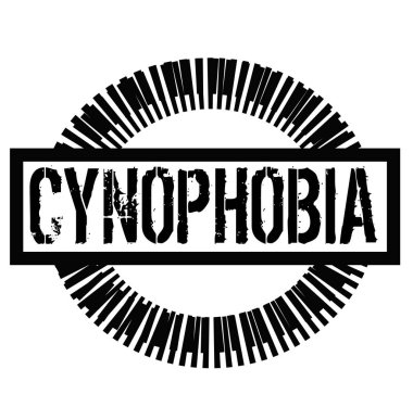 Beyaz Cynophobia damgası