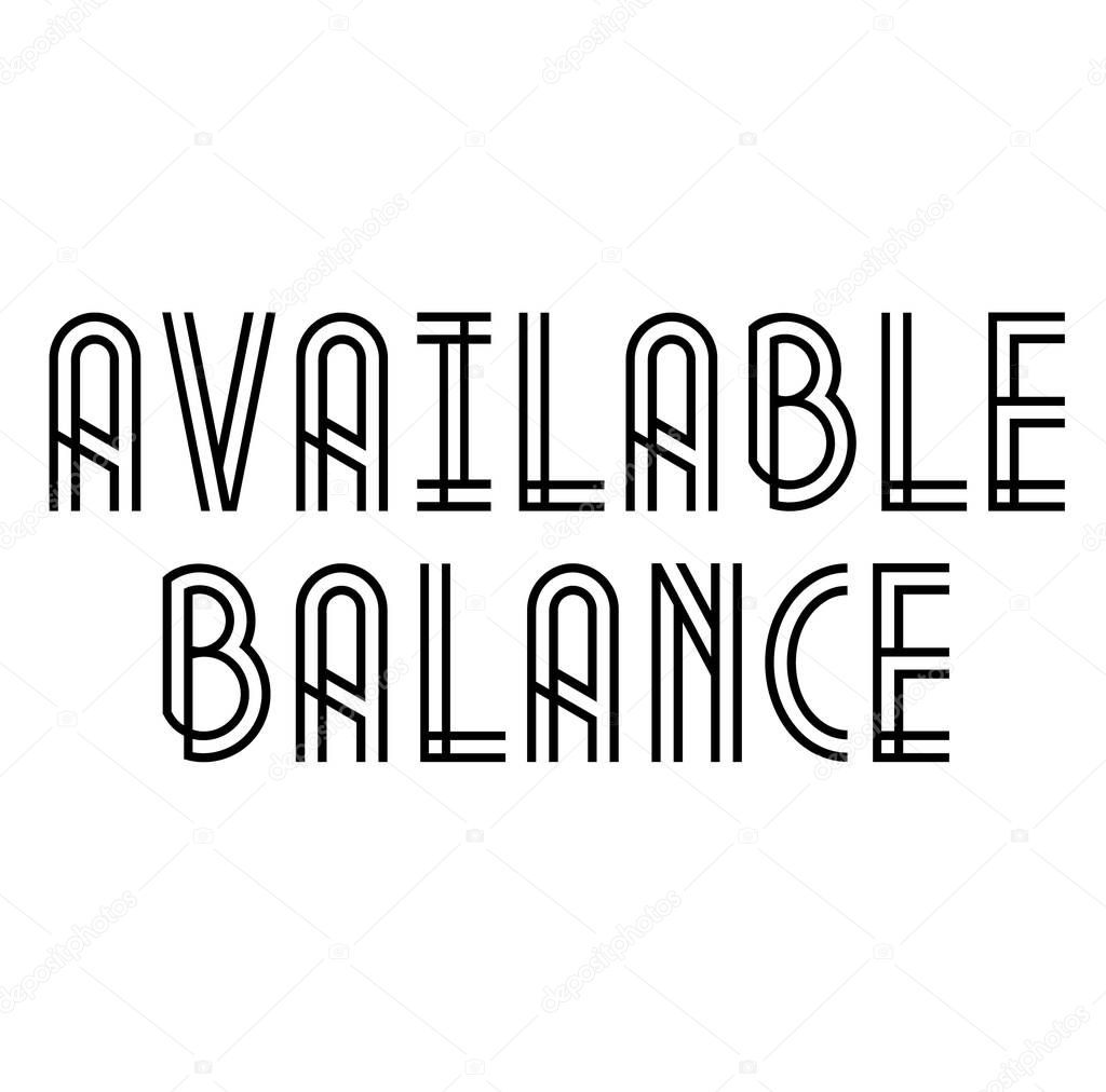 AVAILABLE BALANCE stamp on white