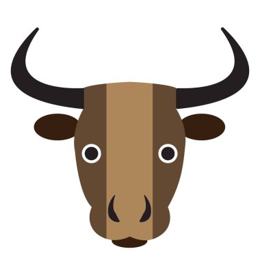 Buffalo düz resimde beyaz kafa.