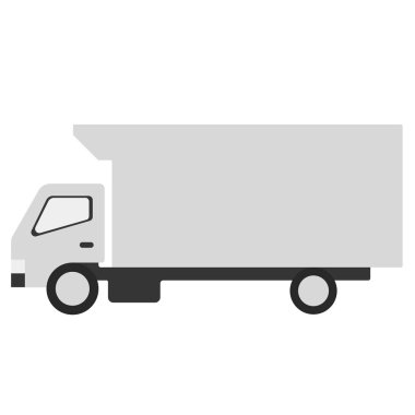 Beyaz kamyon düz resimde beyaz