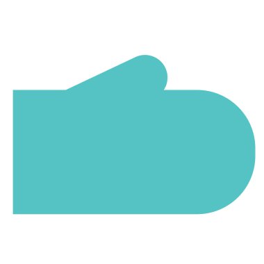 Beyaz fırın mitten düz illüstrasyon