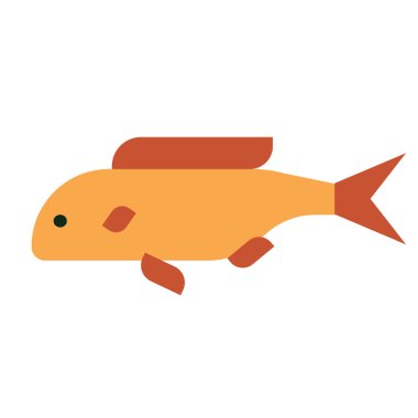 Beyaz turuncu balık düz illüstrasyon