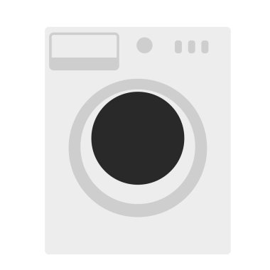 Çamaşır makinesi düz resimde beyaz
