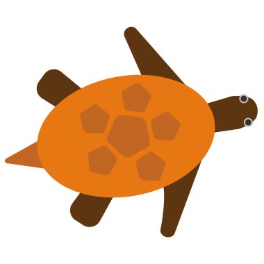 Beyaz düz illüstrasyon kahverengi kaplumbağa