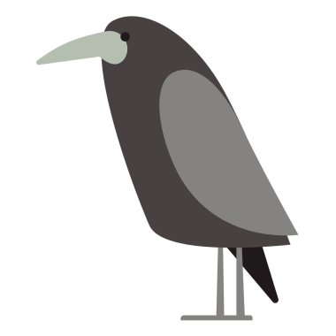 gri karga düz illüstrasyon