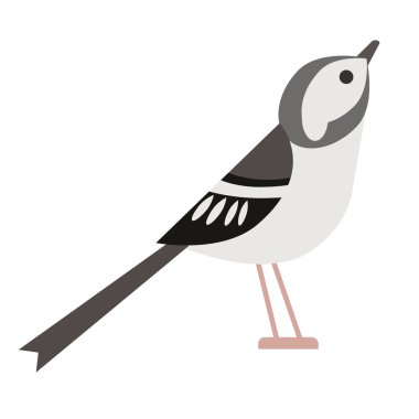 gri orman kuş düz illüstrasyon