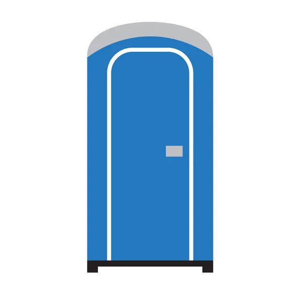 Openbaar toilet vlakke afbeelding op wit — Stockvector