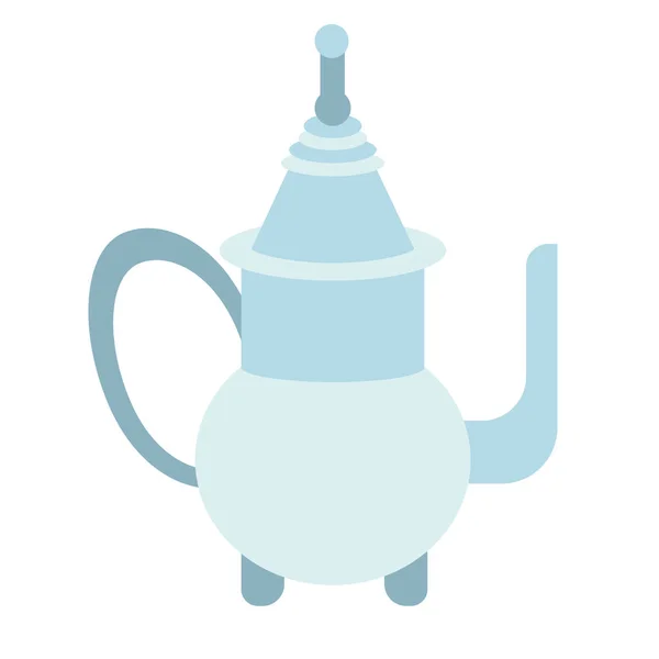 Чайник плоская иллюстрация на белом — стоковый вектор