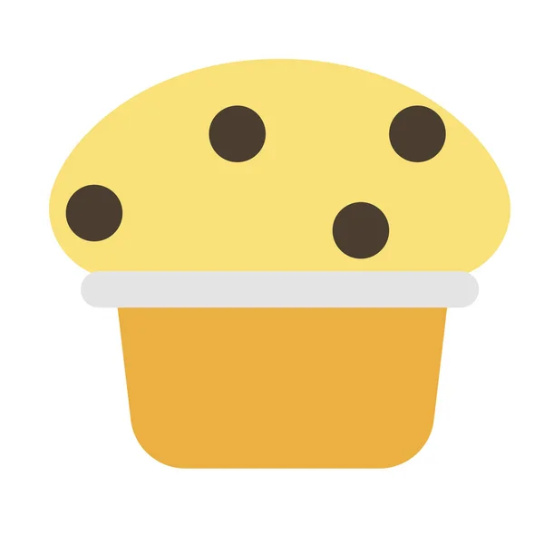 Muffin – plochá ilustrace na bílém — Stockový vektor