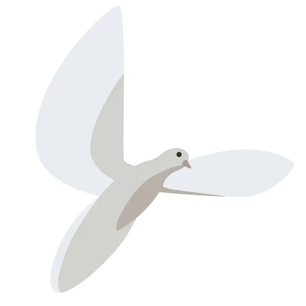 흰색 비둘기 평면 그림 — 스톡 벡터