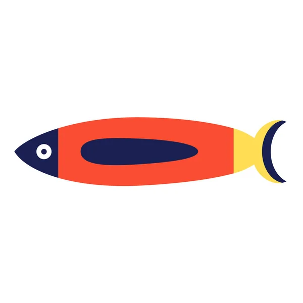 Beyaz üzerine kırmızı balık düz illüstrasyon — Stok Vektör