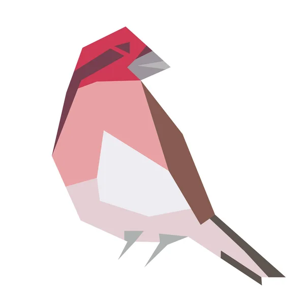 Ilustrasi burung di hutan merah datar - Stok Vektor
