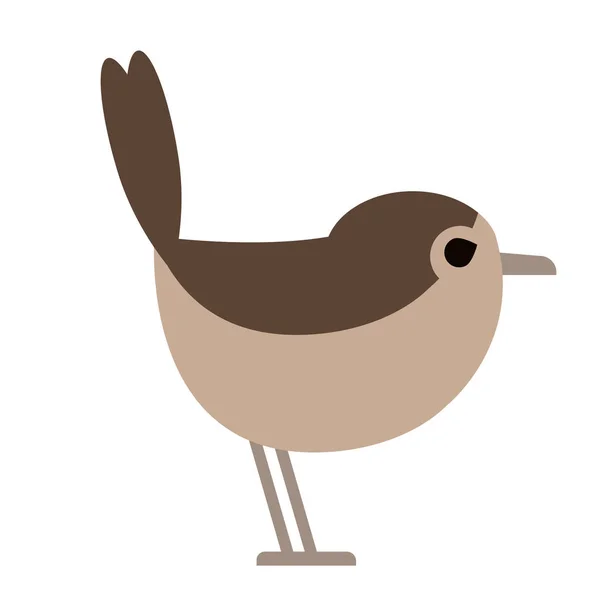 Маленька коричнева плоска ілюстрація птахів — стоковий вектор