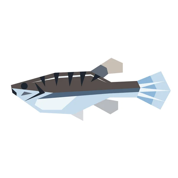 Meer Fisch flache Illustration — Stockvektor