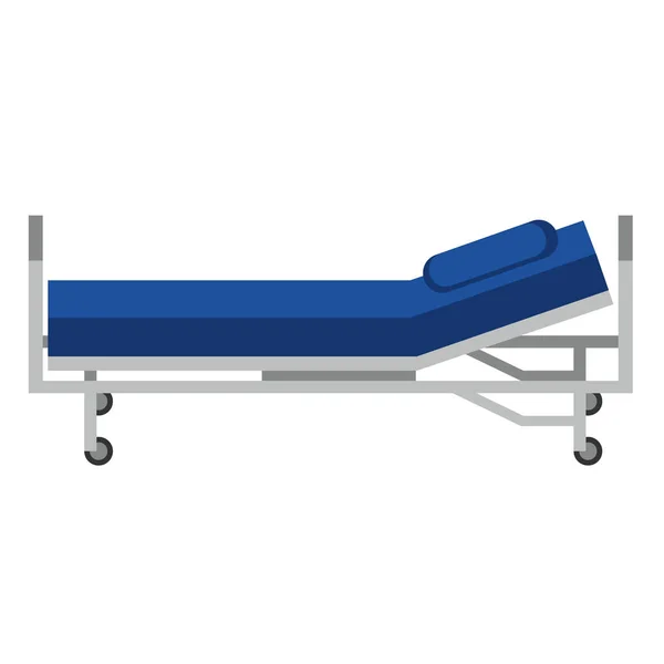 Ilustração plana de cama de doente — Vetor de Stock