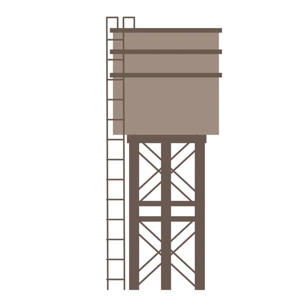 Water toren platte illustratie — Stockvector