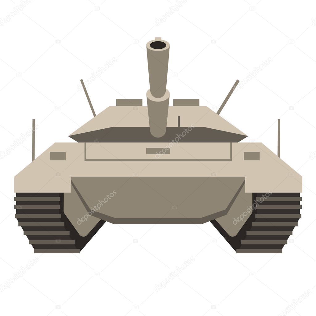 Tank flat illustration. Military objects and weapons series.