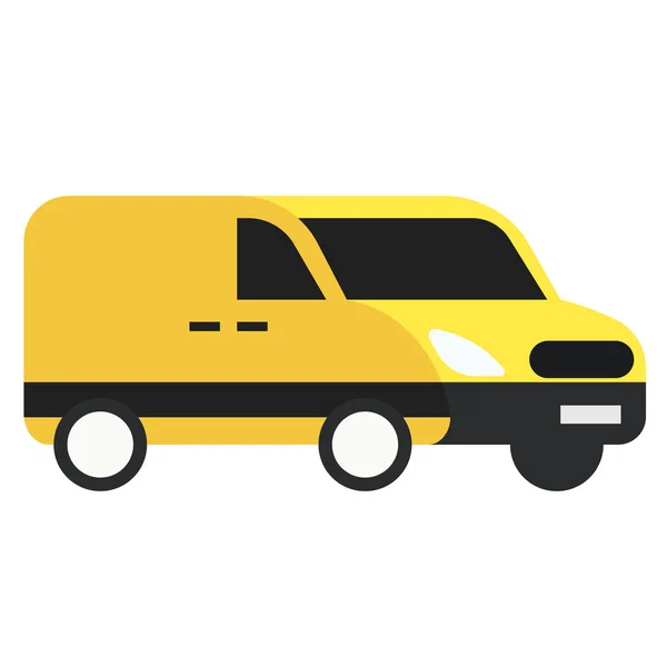 Keltainen auto tasainen kuva — vektorikuva
