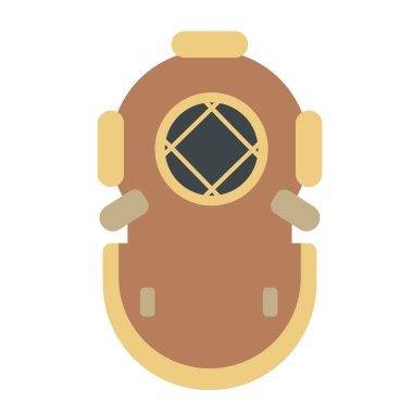 Sualtı kask düz illüstrasyon