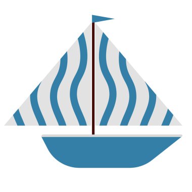 Mavi tekne düz illüstrasyon