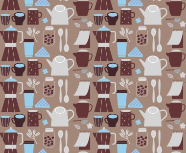 Mutfak desen düz illüstrasyon