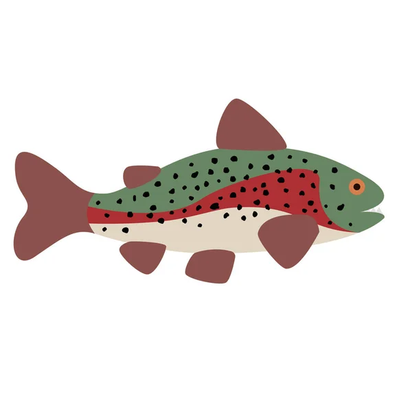 Spotted fish flat illustration — Stock Vector