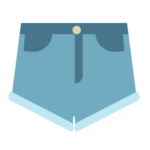 Jeans shorts flat illustration
