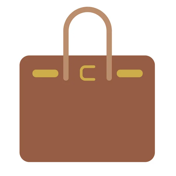 Brown handbag flat illustration — Stock Vector