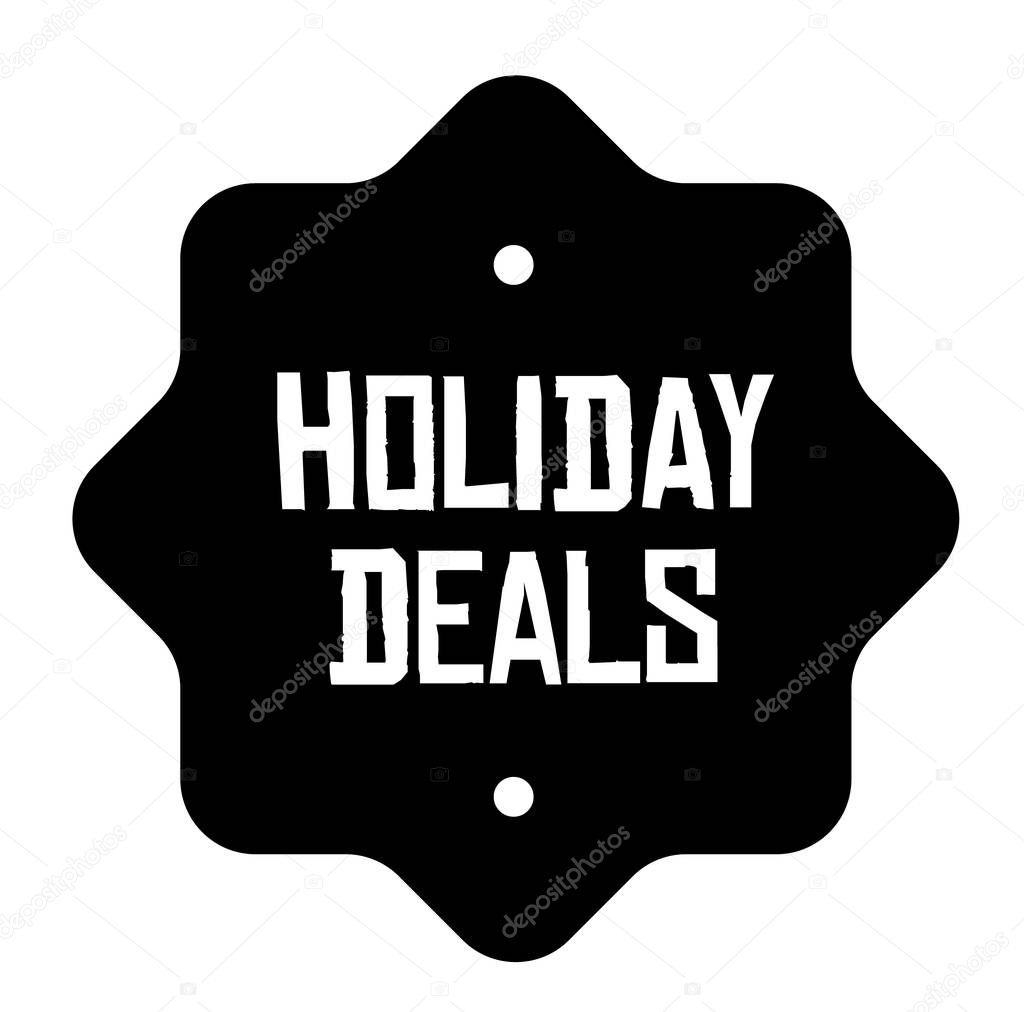 HOLIDAY DEALS stamp on white