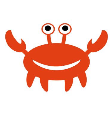 Yengeç düz illüstrasyon