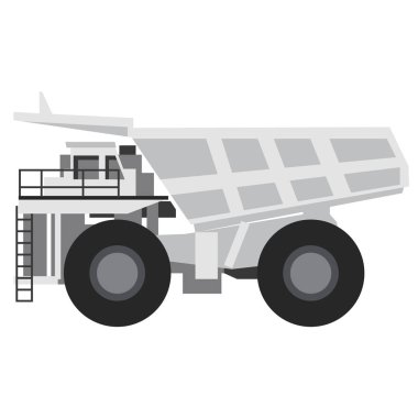 Damperli kamyon düz illüstrasyon