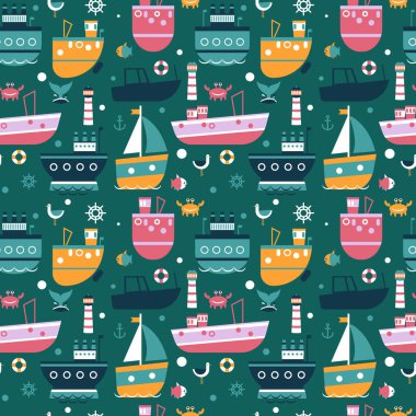 Gemi deseni düz Illustration