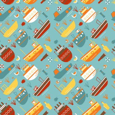 Gemi deseni düz Illustration