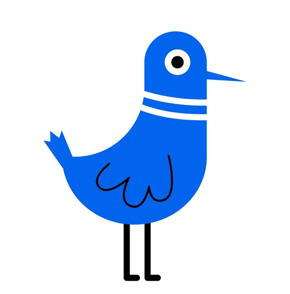 Ilustración plana pájaro azul — Vector de stock
