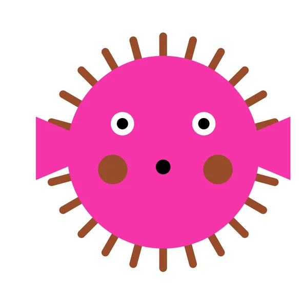 Globefish rosa illustrazione piatta — Vettoriale Stock