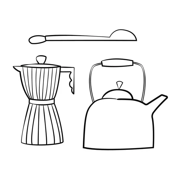 Utensílios de cozinha ilustração plana — Vetor de Stock